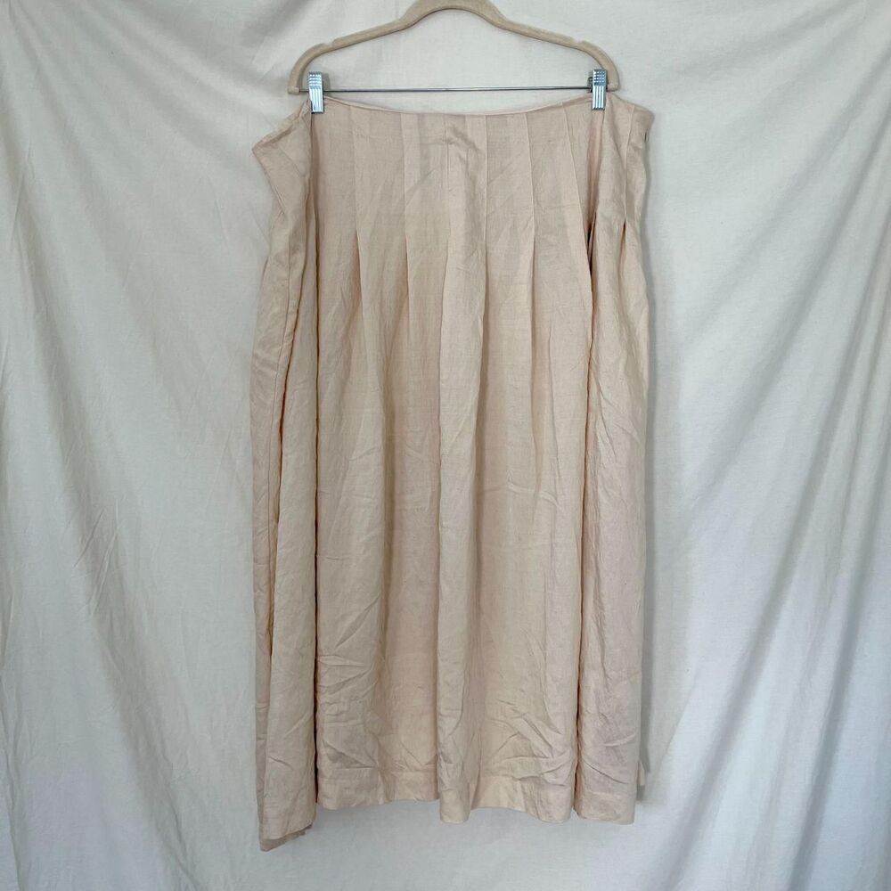 NWT Montgomery Post Pleated Midi Skirt Plus Size 3X Nude Cream